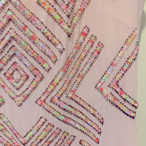 NWT French Connection Blush Sequin Dress size 6 - Picture 5 of 6